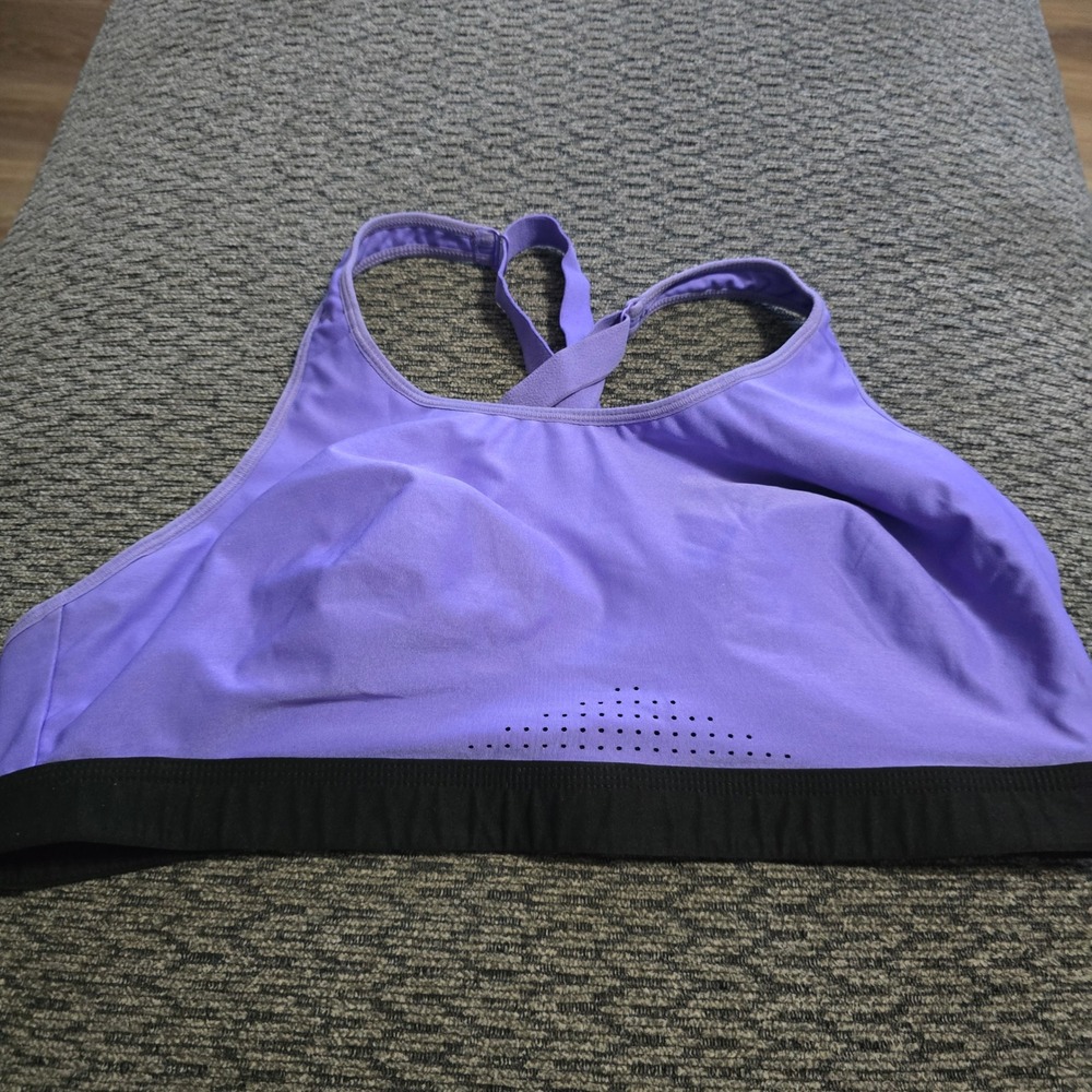 Avia High Neck Sports Bra Womens XL Purple Good Adjustable Racerback Straps‎